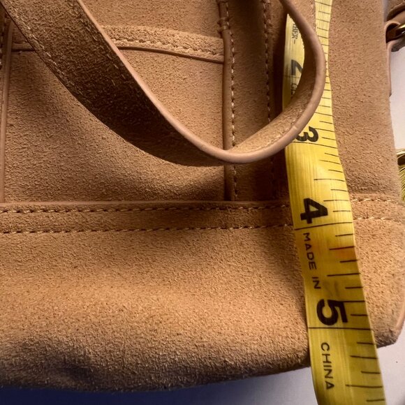 J.CREW Mini Montauk Suede Leather Purse Tan Stadium Concert - Picture 12 of 13